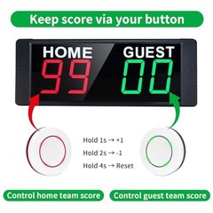 Portable Electronic Scoreboard with Remote Control, Digital Score Keeper, Timer