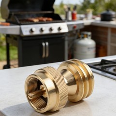 Solid Brass Steak Saver Propane Tank Adapter 1lb To 20lb Grill Bottle Converter