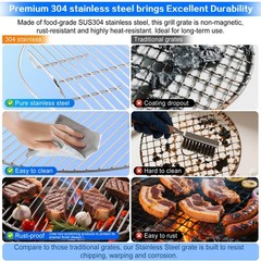 21.5″ Replacement Cooking Grate 304 Stainless Steel Fits 22 inch Weber Grills