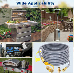 36 Feet 1/2-Inch ID Natural Gas Hose with Quick Connect Fitting for Weber, Charb