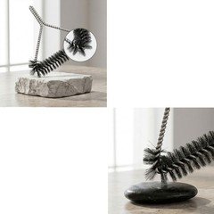 Triangular Grill Brush 16cm Head + Flat Brush 7cm Width Stainless Steel