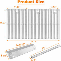 Grill Parts Kit for Nexgrill 5 Burner 720-0882A Gas Grill, Stainless Steel Grill