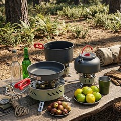 Lightweight Foldable Camping Stove 12500W Compatible with Cookware 9cm-50cm