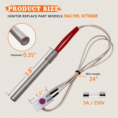 2 Pack Upgraded Pellet Grill Igniter Replacement for Traeger, Pit Boss