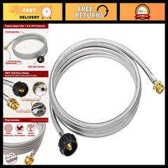 12ft Propane Adapter Hose 1lb to 20lb Converter for Grills, Heaters & More