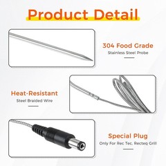 MOOTVGOO 2 Pack Temperature Meat Probe Replacement for Rec Probe, Silver