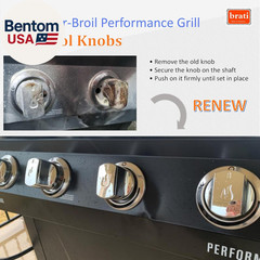 Chrome Control Knob Replacement for Char-Broil Performance Series Gas Grill (201