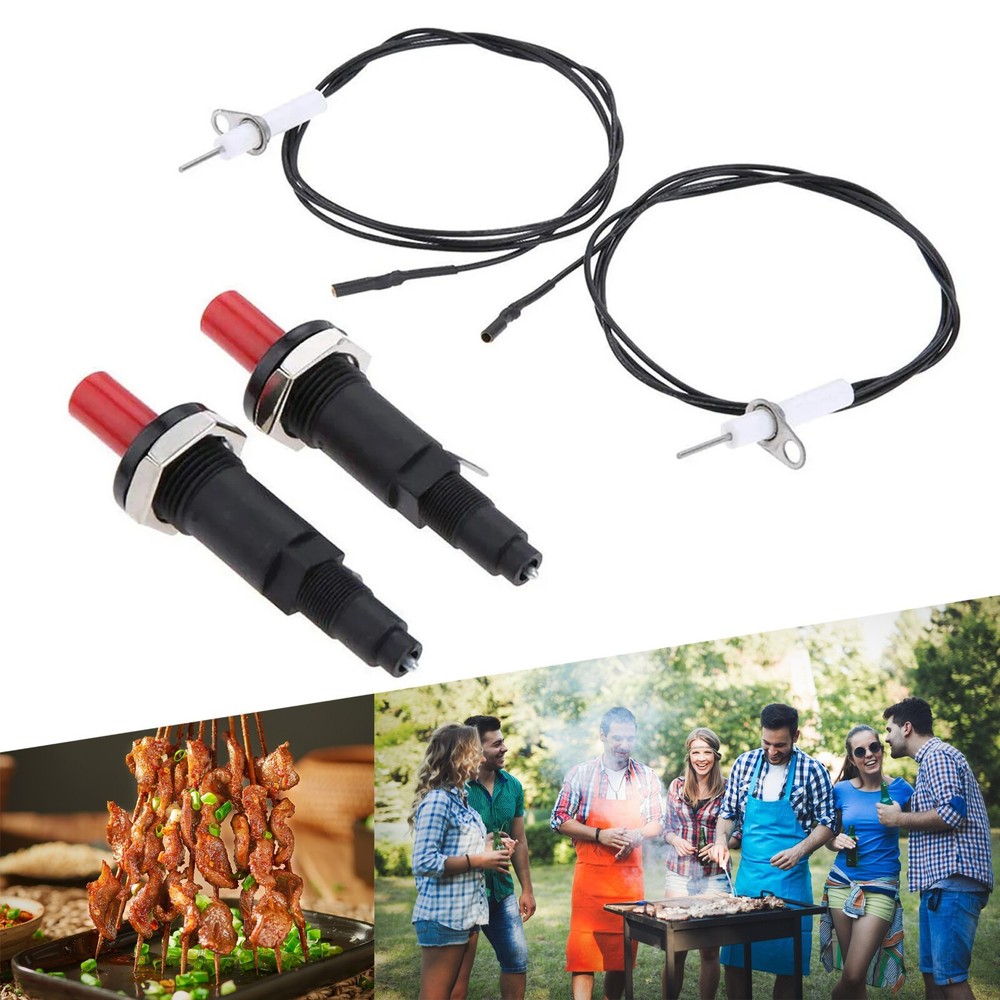 2X Universal Piezo Spark Ignition Cable Push Button Igniter For Gas BBQ Stove