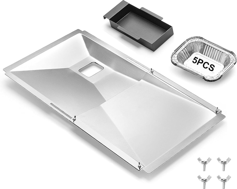 Adjustable Grease Tray Drip Pan w/ Catch Pan Fits Nexgrill Charbroil Dyna Glo