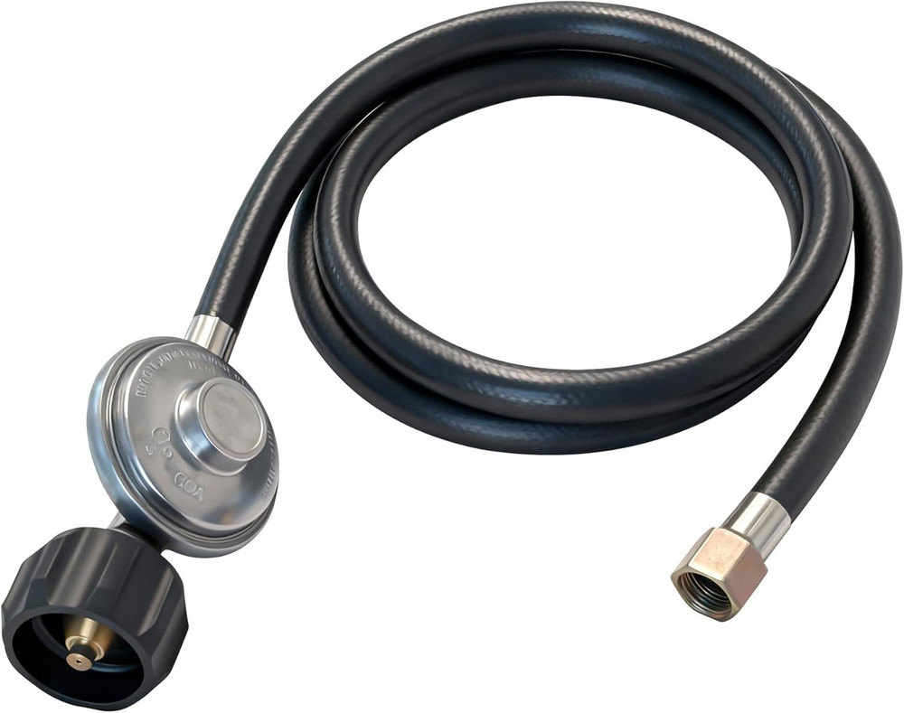 Propane Regulator with 5 Ft Hose, Universal Grill Replacement Regulator for Most