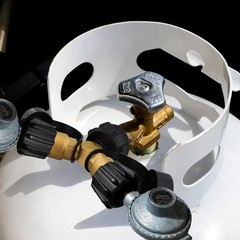 Dumble Propane Tank Adapters LP Gas Line Splitter 2 3/8 inch, 1/4 Black