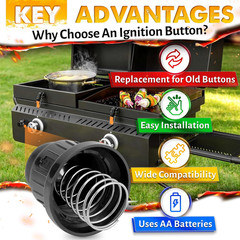 2 Pcs Gas Grill Igniter – BBQ Igniter Standard 1.22″ Diameter AAA Compatible,