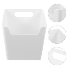 1 Set White Plastic No Drill Ice Scoop Storage Bin Adhesive Cabinet Door Caddy