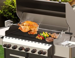 Onlyfire 6902 Universal Barbecue Grill Stainless Steel Rotisserie Silver