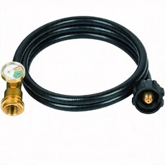 5FT Propane Extension Hose with Gauge QCC1 RV Grill Fire Pit Gas Line US