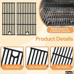 BQMAX Cooking Grate & Heat Plate for Charbroil 2-Burner Grill 463630422