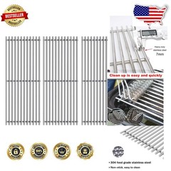 Upgrade Your Grill: 18″ Stainless Steel Grates for Charbroil Performance, 3-Pack