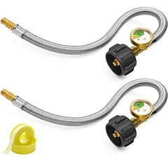 15 Inch RV Propane Pigtail Hose Braided Gas Line with 1/4″ Inverted Male Flare