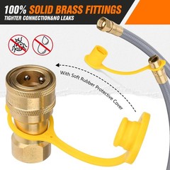 Lezbanz 1/2 Inch Natural Gas Hose 48Ft Quick Connect Fittings Natural Gas
