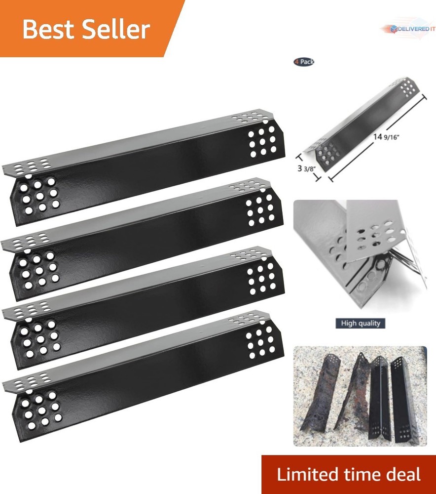 14 9/16″ Porcelain Steel Grill Heat Plates 4-Pack for Nexgrill & More