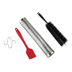 BBQ Pellet Tube 12 Inch Stainless Steel for Smoke Flavor with Brush and S Hook