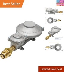 300,000 BTU Horizontal Mounted 2-Stage Propane LP Regulator with POL for RVs,…