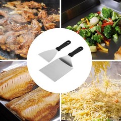 Heat Resistant BBQ Spatula Set Stainless Steel 2 Pieces for Outdoor Use