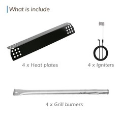 Nexgrill 720-0925P 720-0896 4-Burner Repl Kit Burners Flavor Bars Ignitors 4Pc
