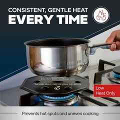 Heat Diffuser for Electric & Gas Stoves – Flame Diffuser Ring, Dishwasher Safe,
