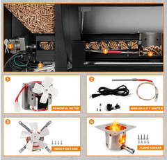 Kit completo de repuestos para parrillas de pellets de madera, compatible con mú