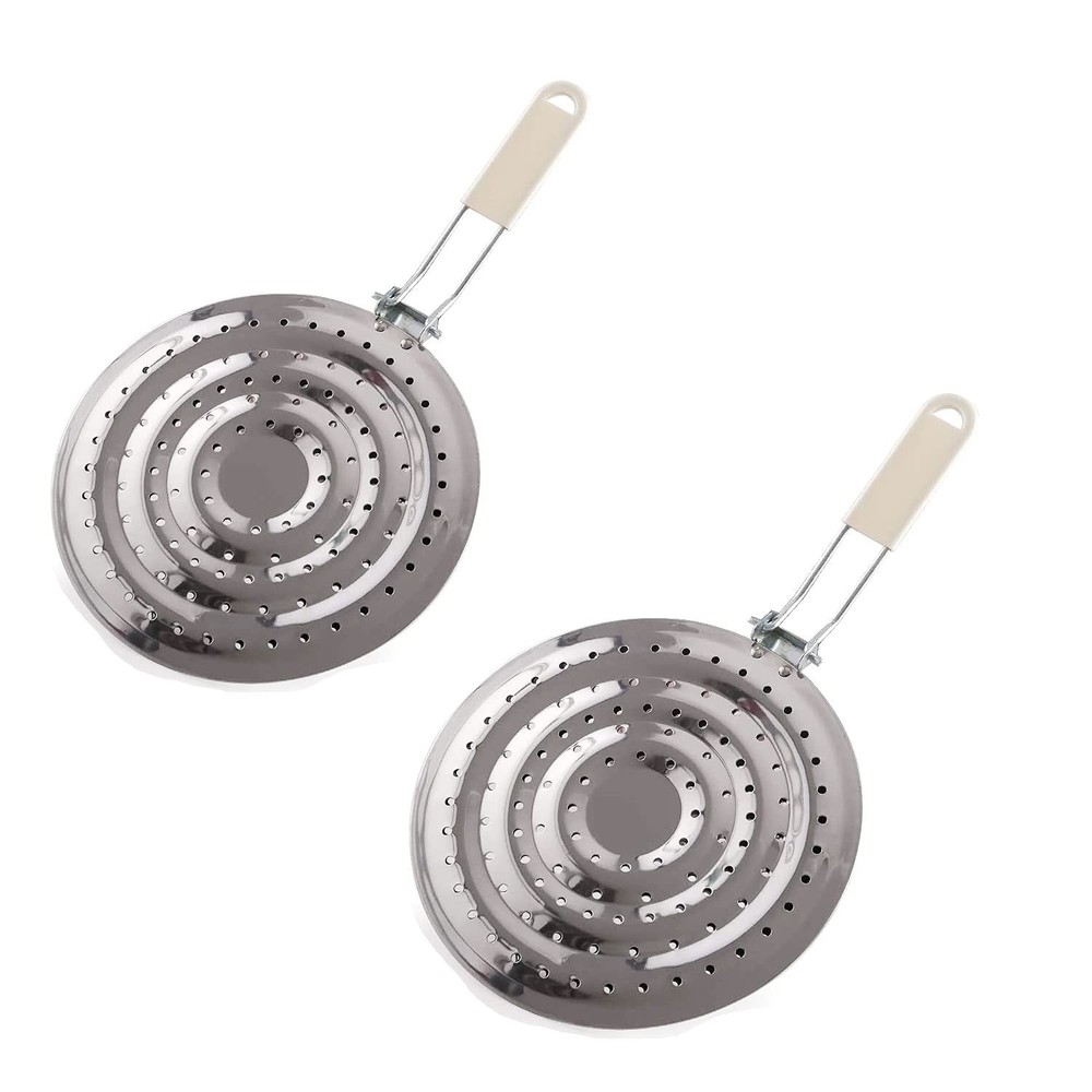 2 PCS Heat Diffuser Reducer Flame Guard Simmer Plate Stainless Steel Gas