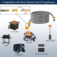 12FT Natural Gas Hose with Quick Connect for Weber