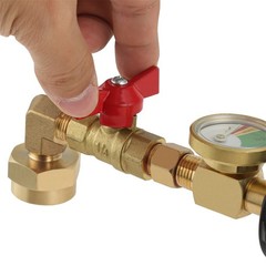 QCC1 Propane Refill Pressure Elbow Adapter 90 Degrees With ON-Off Control Valve