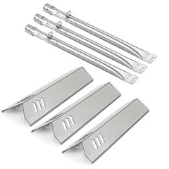 3-Pack 14 3/16″ Heat Plate and 15 5/8″ Grill Burner Replacement for Uniflame …