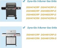 SafBbcue DGH474CRP Cooking Grates and Heat Plate for Dyna Glo Grill 5 Burner