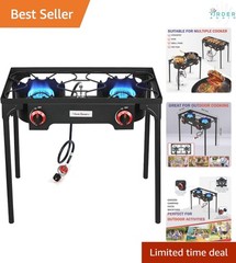 High Pressure Propane Gas Regulator for Outdoor Camping Grill Double Burner
