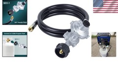 Versatile 5 FT Propane Hose with Heavy-Duty Brass for RVs, Grills & Fire Pits