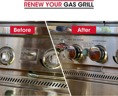 Grill Control Knob 4 Pack, Gas Burner Replacement, Chrome Plated Plastic with No