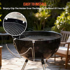 Grill Lid Holder, Stainless Steel Slide a Side Lid Prop for All Weber 18”/22”/26