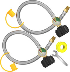 RV Propane Hoses 24 Inch for Two-Stage Regulator 250PSI 1/4 NPT QCC1 Fittings