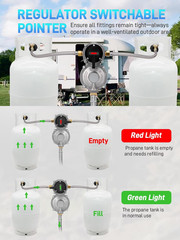 RV 2-Stage Auto Changeover LP Propane Gas Regulator with 48″ Stainless Braided R