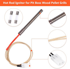 2 Pack Replacement Hot Rod Ignitor Kit for Pit Boss and Camp Chef Wood Pellet Gr