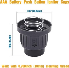 AAA Battery Push Button Ignitor Caps, 2Pcs Igniter Replacement Caps with Spri…