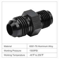 6AN Male to 1/2 x 20 Inverted Flare Thread Fitting AN6 to 1/2 x 20 Inverted