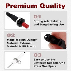 2Pcs Fireplace Oven Push Button Piezo Igniter Kit with Spark Ignition Electrode