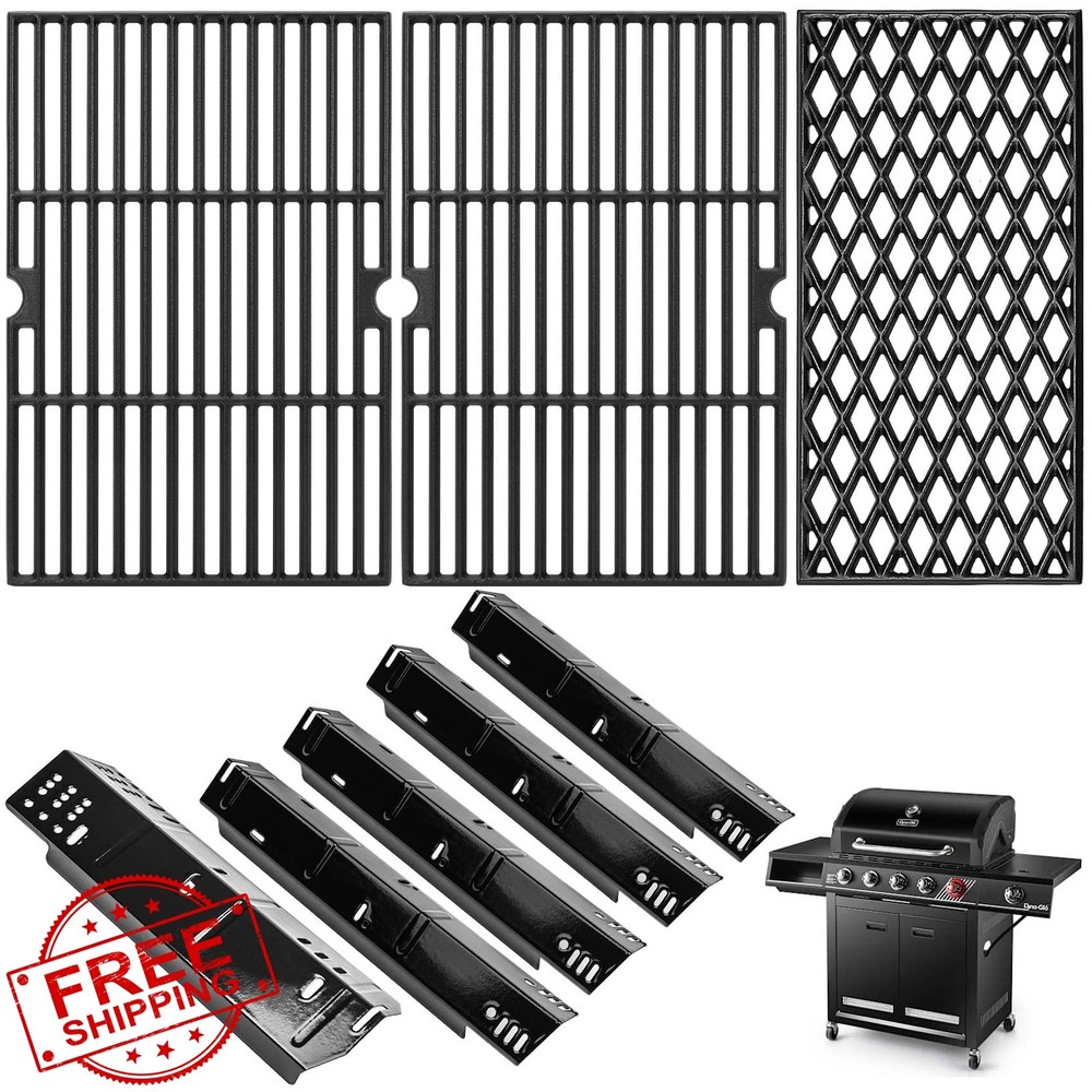SafBbcue Grill Grates Heat Plates for Dyna-Glo 5 Burner Black 29″L