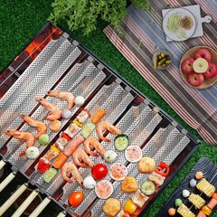 Grill Parts Replacement, 4pc Stainless Steel Heat Plate Shield for Model Viki…