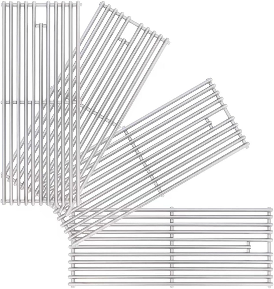 Upgrade 4 Pack 18″ X 7-3/8″ Heavy Duty Stainless Steel Triangle Solid Rod BBQ Co