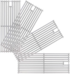 Upgrade 4 Pack 18″ X 7-3/8″ Heavy Duty Stainless Steel Triangle Solid Rod BBQ Co