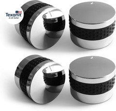Grill Control Knob 4 Pack, Gas Burner Replacement, Chrome Plated Plastic with No